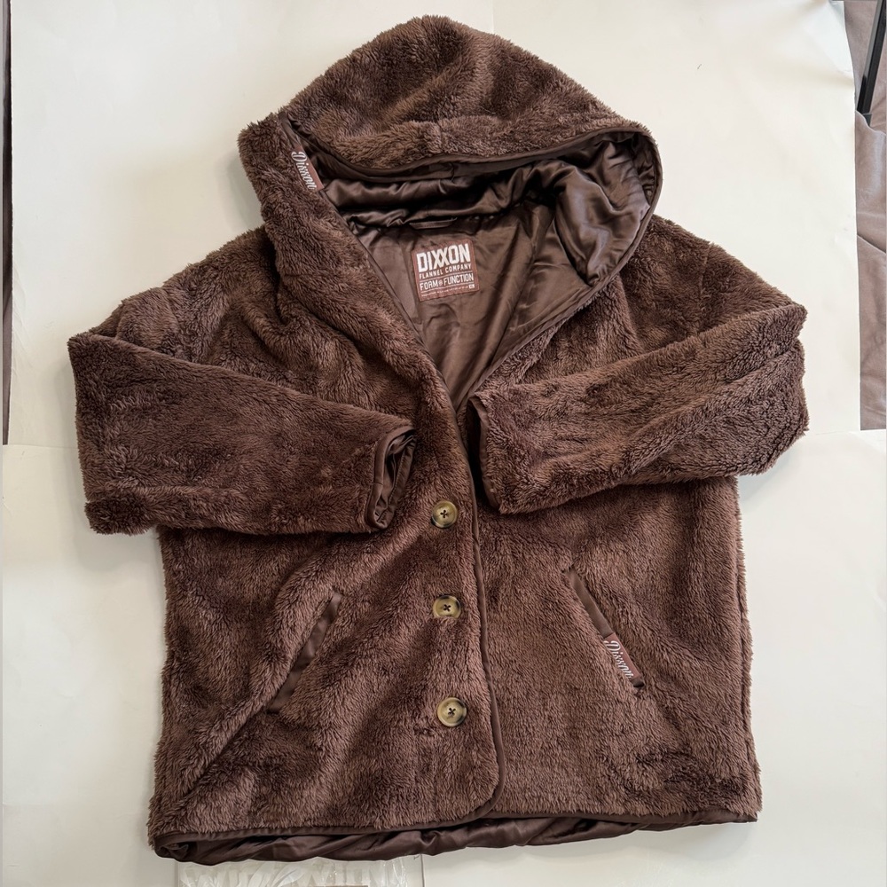 Dixxon Sherpa Cardigan, Mocha/Brown, size XL